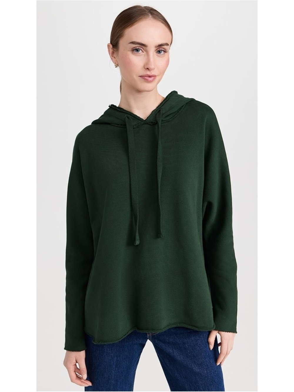 Frank & Eileen Kane Capelet Raw Hem Triple Fleece Hoodie Evergreen Sz Medium
